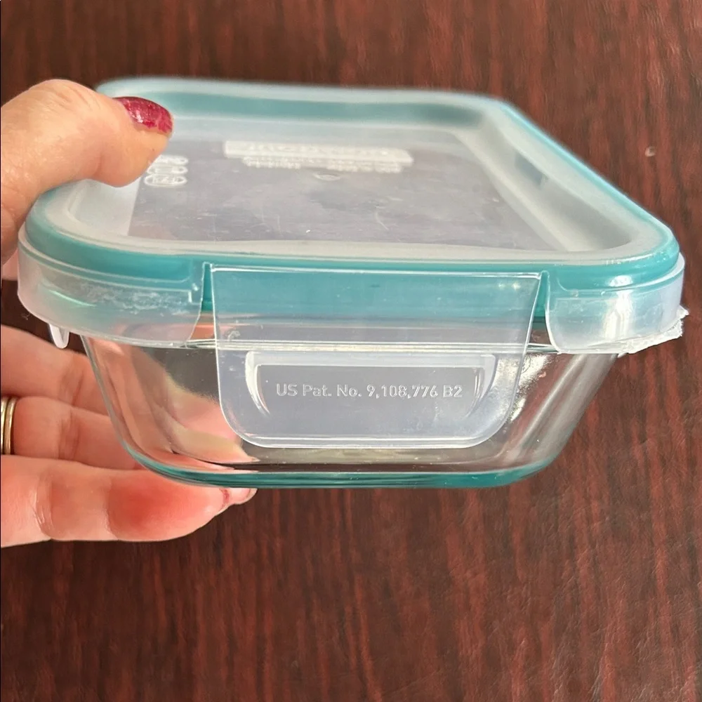 3 Clear Glass Food Storage Containers Plastic Tops; Microwave & Dishwasher Safe